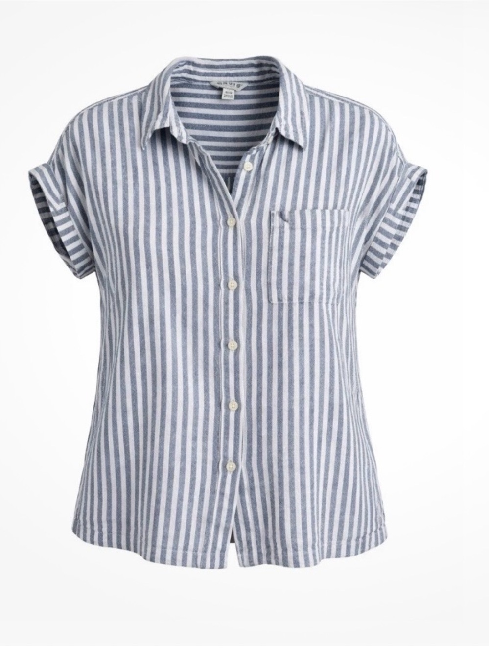 Orvis linen blend Camp Shirt - Blue & white stripe